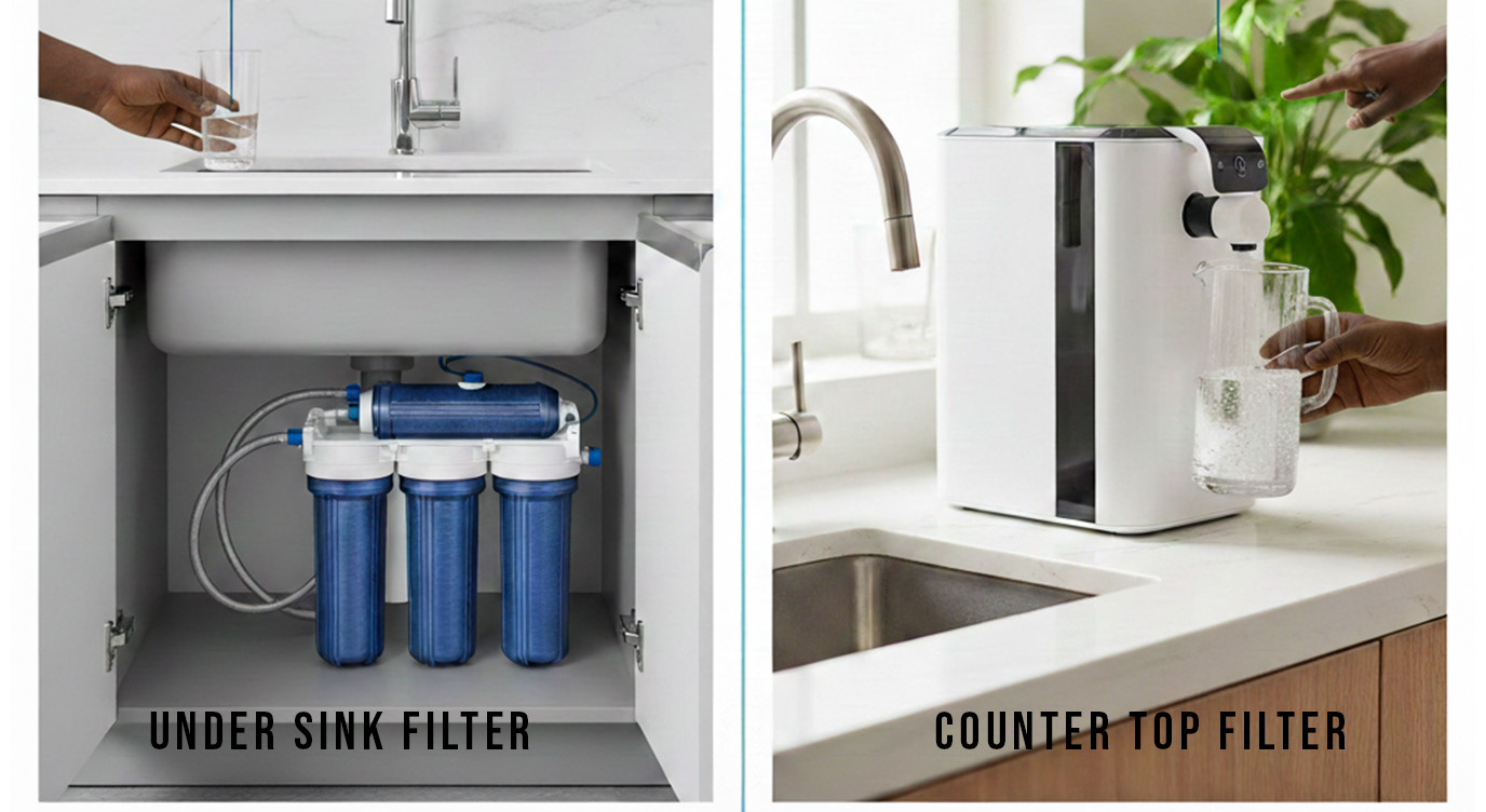 Under Sink vs Countertop Water Filter: Pros and Cons